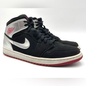 Jordan 1 Mid Johnny Kilroy Black Silver Men's Sz 12 554724-057